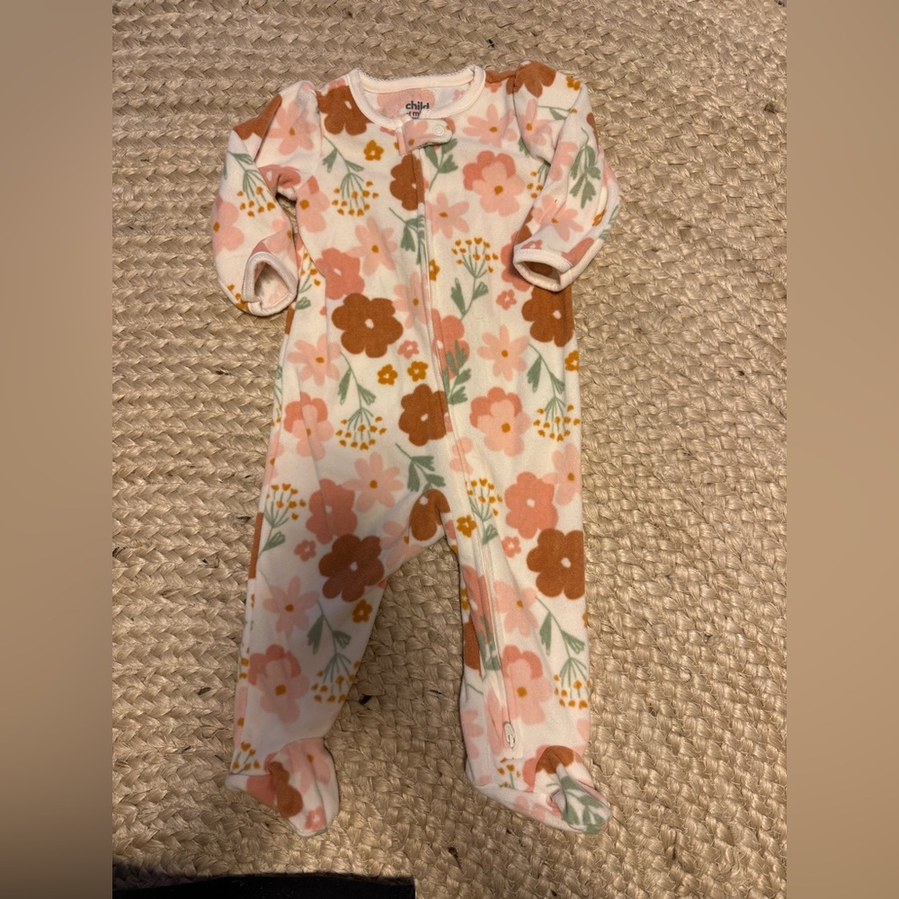 Carter's Floral Footie - Pink and Brown